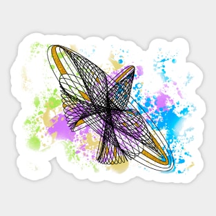 Harmonic Montion Freedom | Abstract Geometric Paint Splash Faux Glitter Sticker